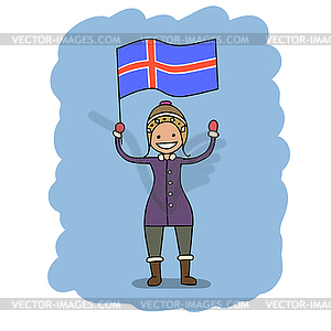 Flag iceland - vector clipart