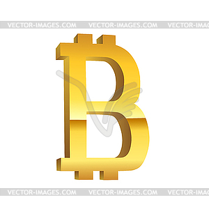 Bitcoin golden currency symbol - vector clipart