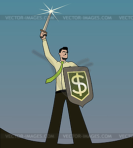 Businessman knight - vector image