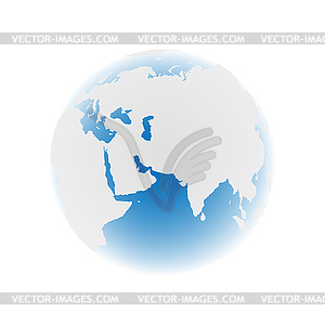 Earth on white - vector image