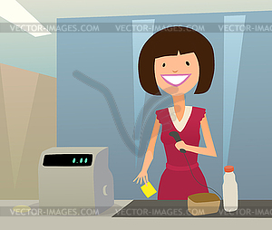 clipart of a cashier