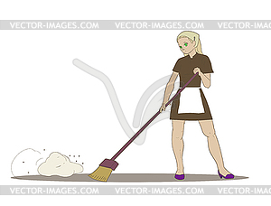 Cleaner girl - vector clip art