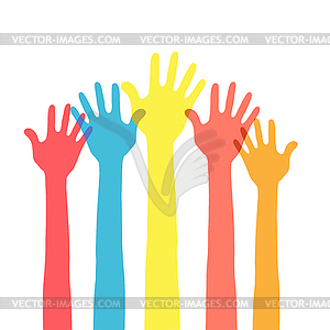 Hands in the air - vector image