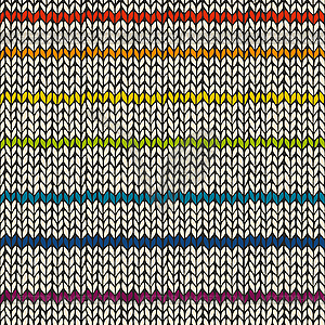 Seamless pattern with rainbow knitted stripes - vector image