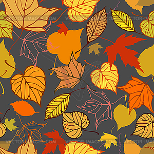 Seamless pattern with stylized autumn leaves - vector image