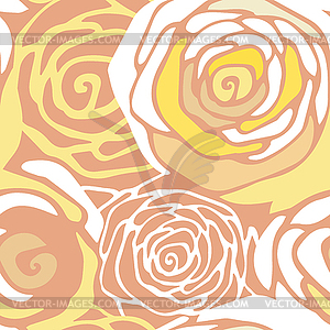 Seamless pattern with stylized roses - vector clip art