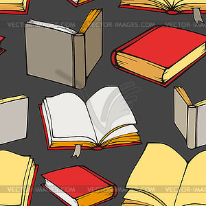 Seamless pattern with decorative books - vector clipart