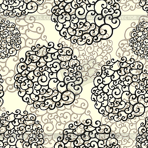 Seamless pattern with decorative swirl ornament - vector image