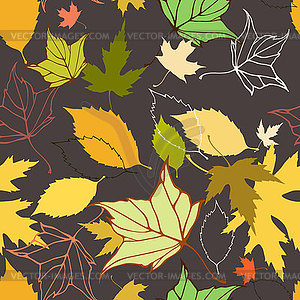 Seamless pattern with decorative autumn leaves - vector clipart