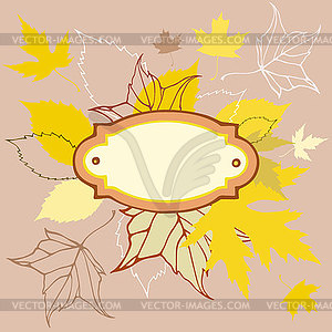 Colored leaves background with frame for text - vector image