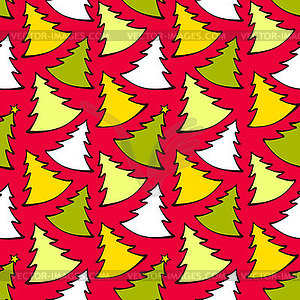 Seamless pattern with colorful Christmas trees - vector image