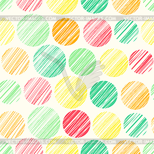 Seamless pattern with abstract polka dot ornament - royalty-free vector clipart