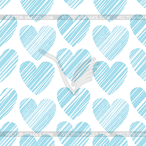 Seamless pattern with bright grunge textured hearts - vector image