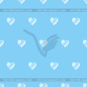 Seamless pattern with bright grunge textured hearts - vector clipart