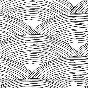 Seamless pattern with abstract doodle wavy scale - vector image