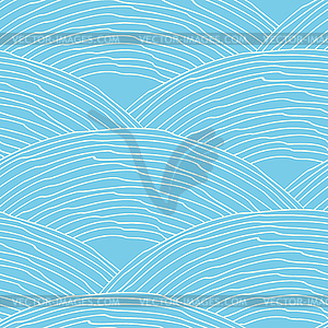 Seamless pattern with abstract doodle wavy scale - vector clipart