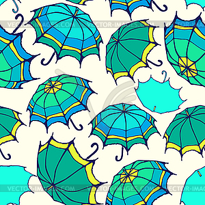 Seamless pattern with decorative colorful umbrellas - vector image