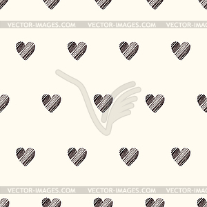 Seamless pattern with bright grunge textured hearts - vector EPS clipart