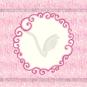 Seamless pattern with letters and frame for text - vector image