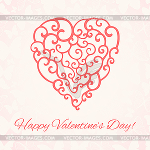 Valentine`s Day romantic background. Template for - vector clipart