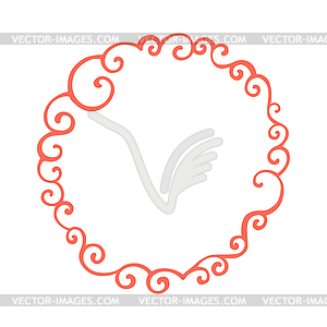 Curly doodle frame. Template for your design - vector clipart