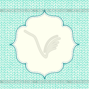 Seamless knitted pattern with frame for text - vector clipart