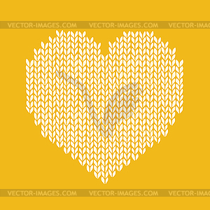 Seamless background with knitted heart. Romantic - vector image