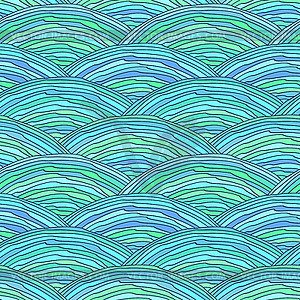 Seamless pattern with abstract doodle wavy scale - vector clipart