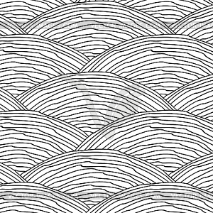 Seamless pattern with abstract doodle wavy scale - royalty-free vector image