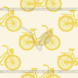 Seamless pattern with colorful vintage bicycles - vector image