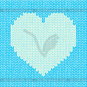 Seamless background with knitted heart - vector image