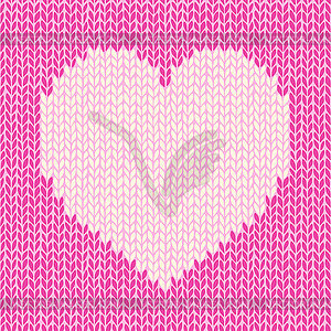 Seamless background with knitted heart - vector image