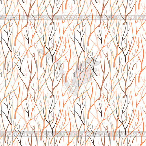 Seamless pattern with silhouette branches - vector image