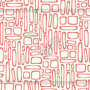 Seamless pattern with abstract doodle square texture - vector image