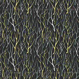 Seamless pattern with silhouette branches - vector clipart