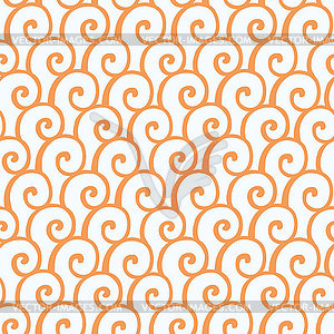 Seamless pattern with abstract doodle curly ornament - vector clipart