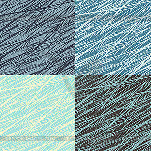 Set of abstract linear grunge seamless patterns - vector clip art