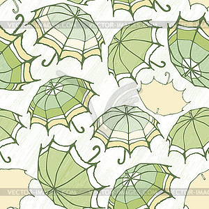 Seamless pattern with decorative umbrellas - vector clipart