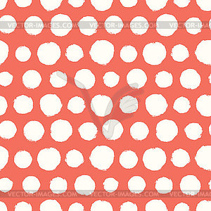 Seamless pattern with painted polka dot texture - vector clipart