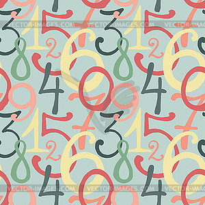 Seamless pattern with painted numbers - vector image