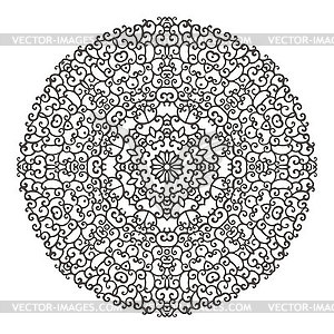 Круглый мандала калейдоскопической кружева орнамент - векторное изображение EPS
