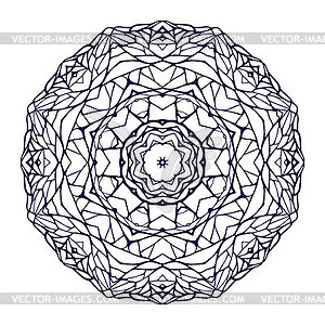 Round kaleidoscopic lace ornamental mandala - vector image