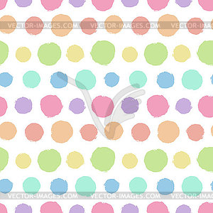 Seamless pattern with painted polka dot texture - vector clip art