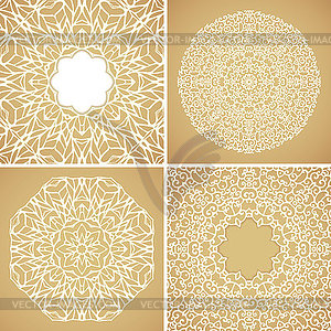 Set of 4 round lace ornamental backgrounds - vector image