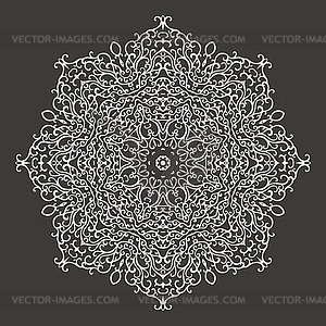 Round mandala kaleidoscopic lace ornament - vector clipart
