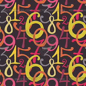 Seamless pattern with painted numbers - vector clipart