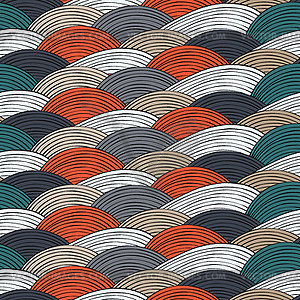 Seamless pattern with abstract decorative waves - royalty-free vector clipart