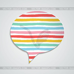 Speech bubble with geometric stripes and shadow - vector clip art