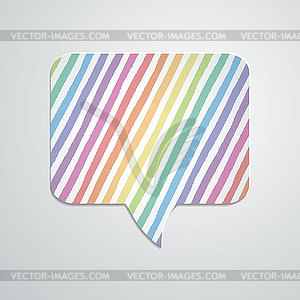 Speech bubble with geometric stripes and shadow - vector clip art