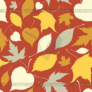 Seamless pattern with falling leaves. Autumn - vector clip art